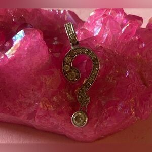 Sterling Silver Cubic Zirconia Question Mark Pendant #7248